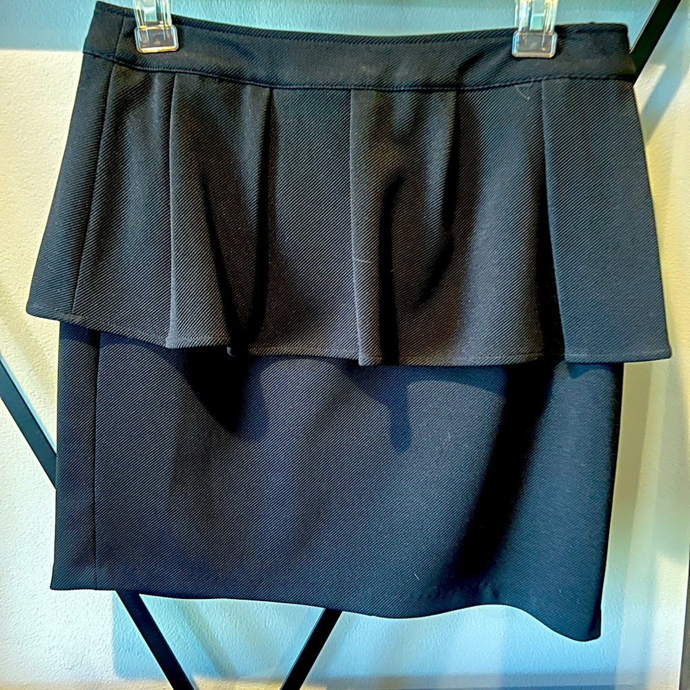 NWT Black Peplum Mini Skirt